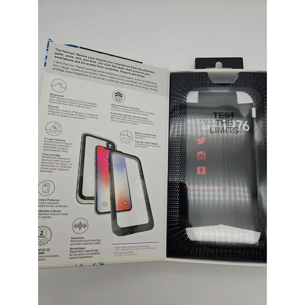 Pelican Marine Waterproof Case for iPhone X - Clear | Full Body Protective Cover